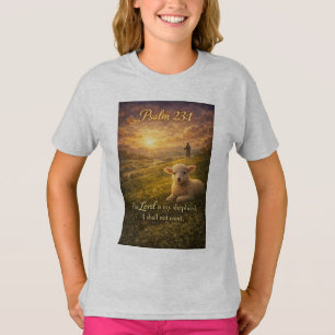 Psalm 23:1 Christian Lamb Girl's Tee Shirt