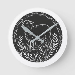 Psalm 23:1 Christian Lamb Wall Clock