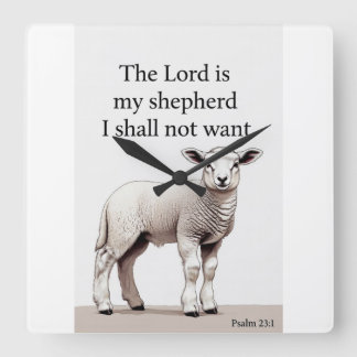 Psalm 23:1 Christian Lamb Wall Clock