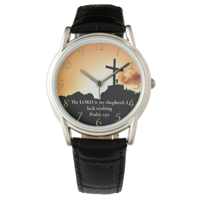 Psalm 23:1 cross on a mountain  watch (Front)