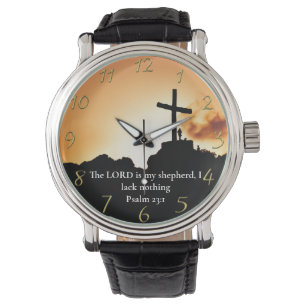 Psalm 23:1 cross on a mountain watch
