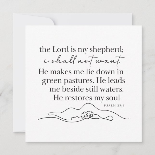 PSALM 23:1 - Personalised Note Card (Front)