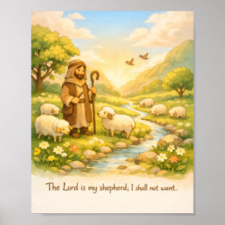 Psalm 23:1 Scripture Poster, The Lord IsMyShepherd Poster