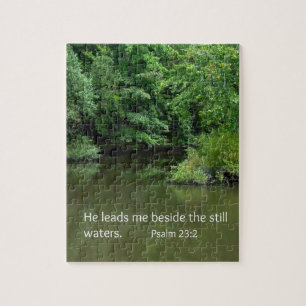 Psalm 23:2 He leads me beside the still waters Jigsaw Puzzle