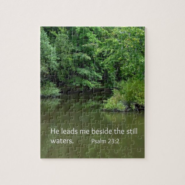 Psalm 23:2 He leads me beside the still waters Jigsaw Puzzle (Vertical)