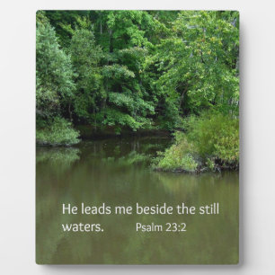 Psalm 23:2 He leads me beside the still waters Plaque