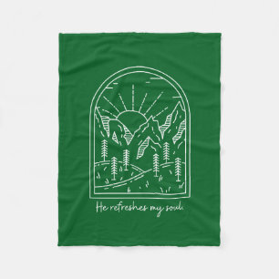 Psalm 23 3 Refreshes Soul Christian Bible Verse Fleece Blanket