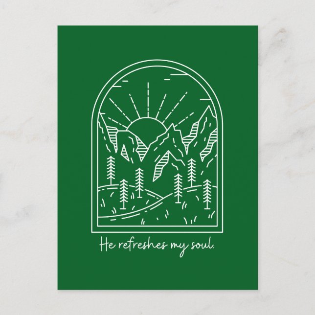 Psalm 23 3 Refreshes Soul Christian Bible Verse Postcard (Front)