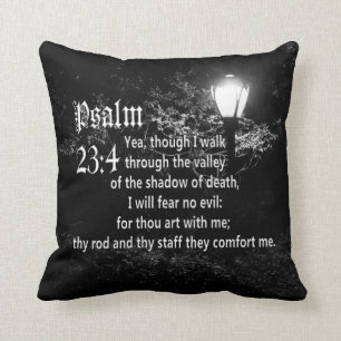 Psalm 23:4 Bible Verse Custom Christian Gift Cushion