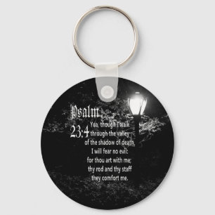 Psalm 23:4 Bible Verse Custom Christian Gift Key Ring