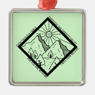 Psalm 23 4 Fear No Evil Christian Bible Verse Metal Tree Decoration