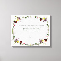 Psalm 23:4, Flower Pink Stretched Canvas Print