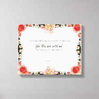 Psalm 23:4, Flower Pink Stretched Canvas Print