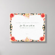 Psalm 23:4, Flower Pink Stretched Canvas Print