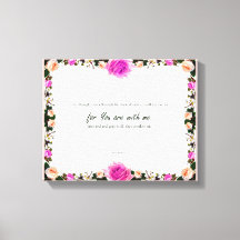 Psalm 23:4, Flower Pink Stretched Canvas Print
