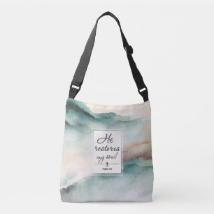 Psalm 23"4 He Restores My Soul Cross Crossbody Bag