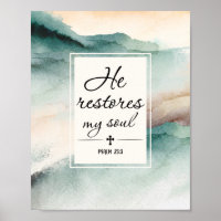 Psalm 23"4 He Restores My Soul Cross