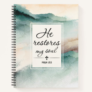 Psalm 23"4 He Restores My Soul Personalised Notebook
