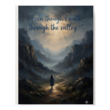 Psalm 23:4 Scripture Poster |Christian Wall Art