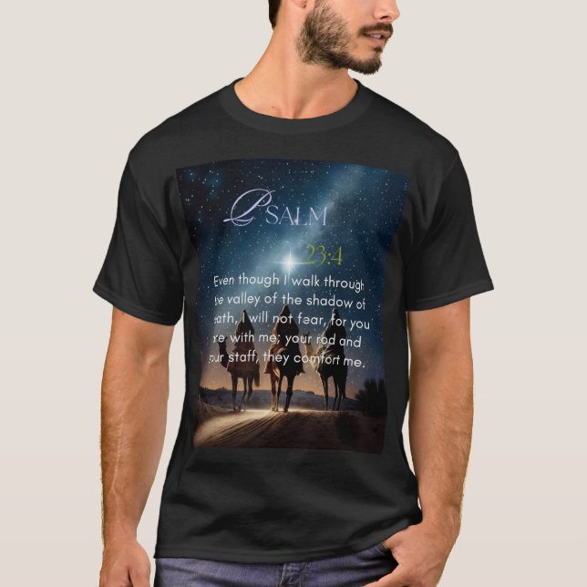 Psalm 23:4 T-Shirt (Front)