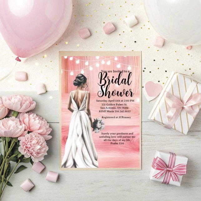 Psalm 23:6 Bridal Shower Invitation  (Personalize this darling Psalm 23:6 Bridal shower invitation. )
