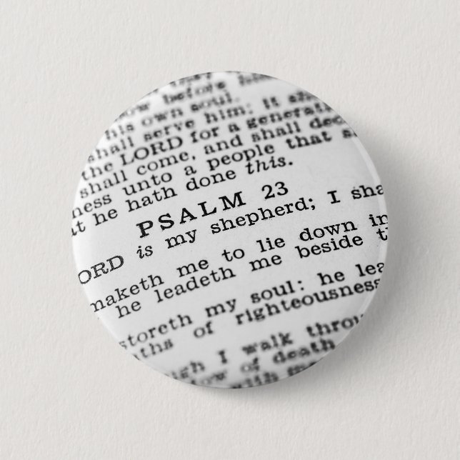 Psalm 23 6 cm round badge (Front)