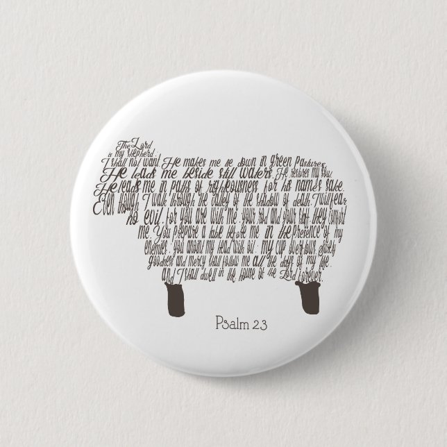 Psalm 23 Art 6 Cm Round Badge (Front)