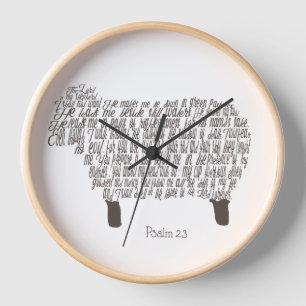 Psalm 23 Art Christian Clock