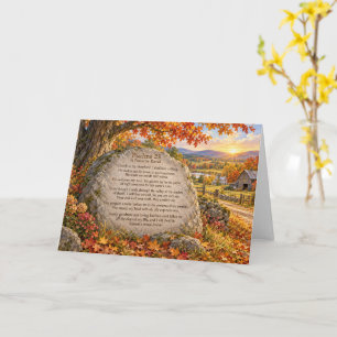 Psalm 23: Autumn Farm Scenic Bible Verse Card