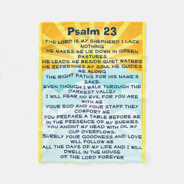 Psalm 23 baby fleece blanket (Front)