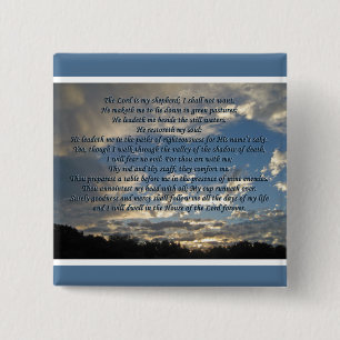 Psalm 23 Beautiful Bible Verse Christian 15 Cm Square Badge