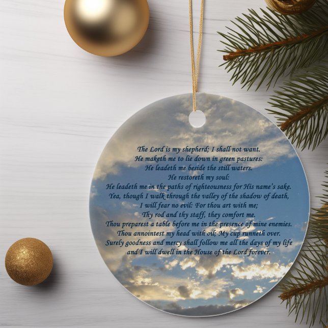 Psalm 23 Beautiful Bible Verse Christian Ceramic Tree Decoration (Creator Uploaded)
