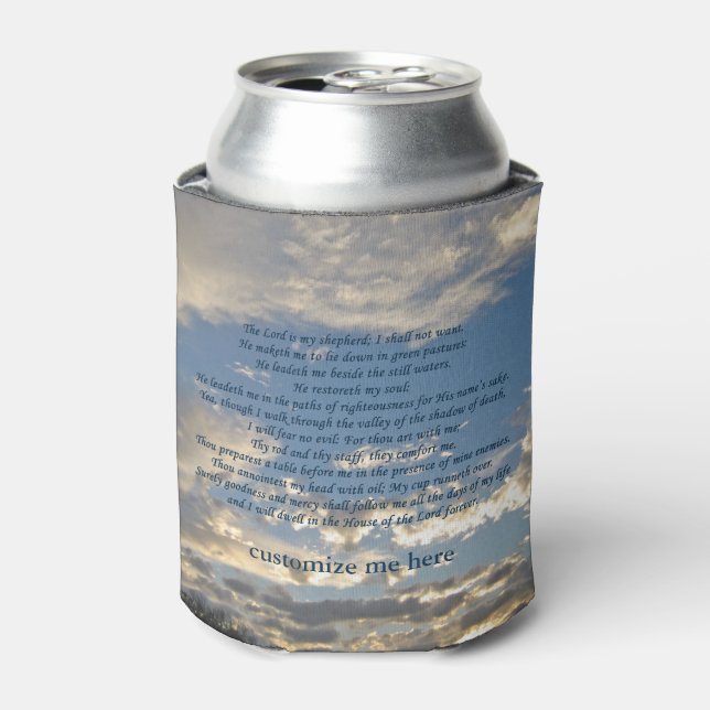 Psalm 23 Beautiful Christian Bible Verse Church Can Cooler (Can Front)