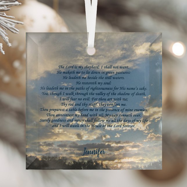Psalm 23 Beautiful Christian Custom Christmas Glass Tree Decoration (Creator Uploaded)