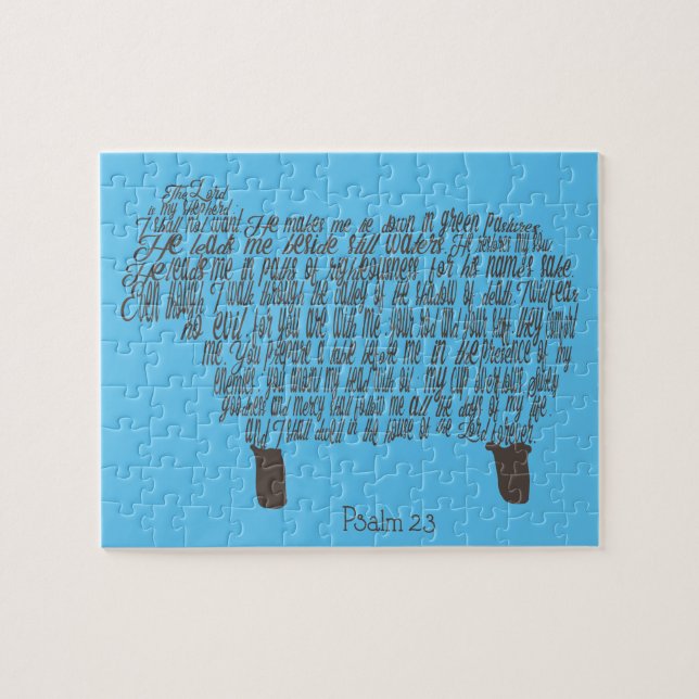 Psalm 23 Bible Verse Jigsaw Puzzle (Horizontal)