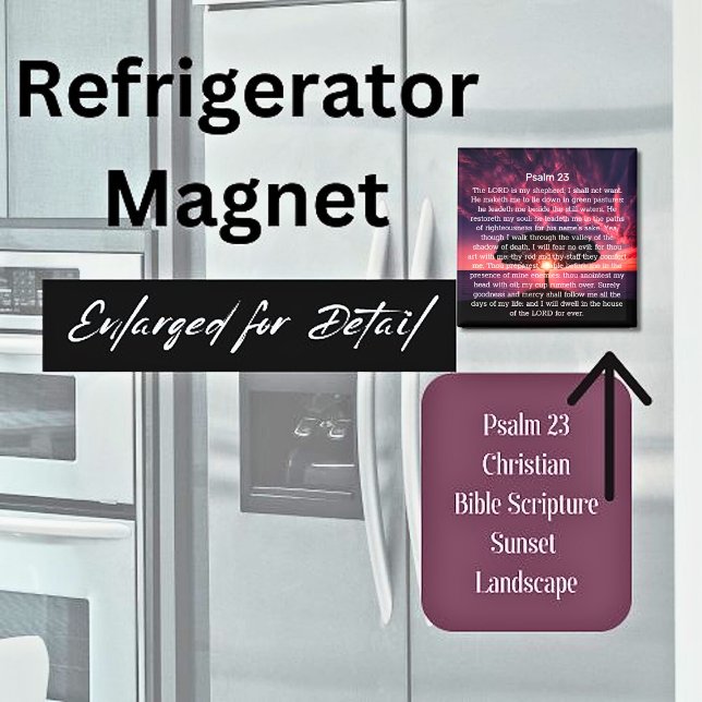 Psalm 23 Bible Verse Sunset Tree Magnet (Creator Uploaded)