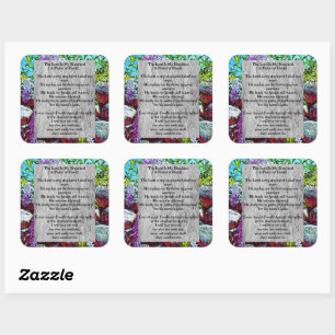 Psalm 23 biblical quote square sticker