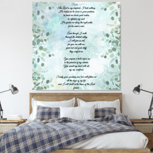Psalm 23 Celestial Blue Abstract Canvas Print