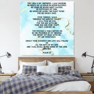Psalm 23 Celestial Blue Abstract Canvas Print