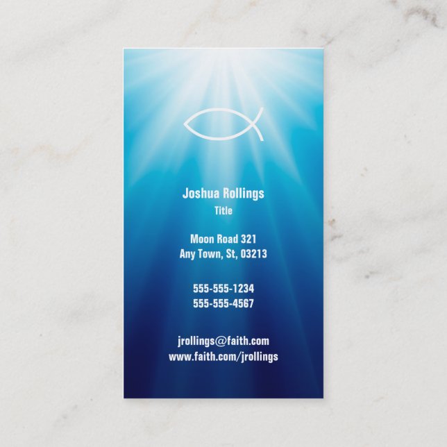 Psalm 23 - Christian Business Card (Back)