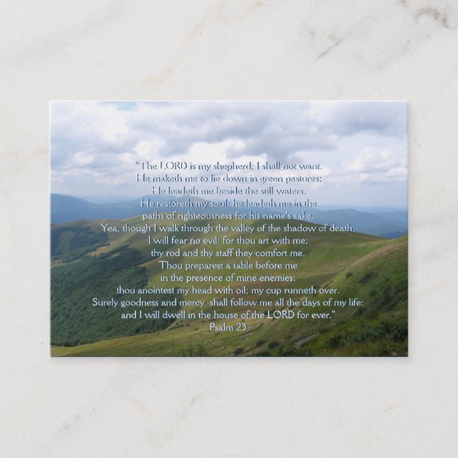 Psalm 23 - Christian Business Card (Front)