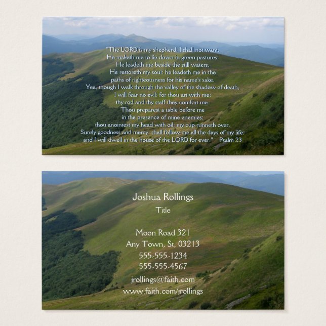 Psalm 23 | Christian Inspirational (Front & Back)