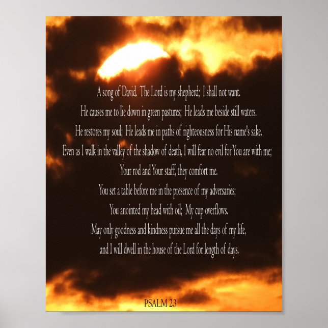 Psalm 23, Fire Print, Value Poster Paper (Matte) (Front)