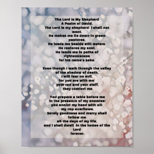 Psalm 23 floral artistic art poster