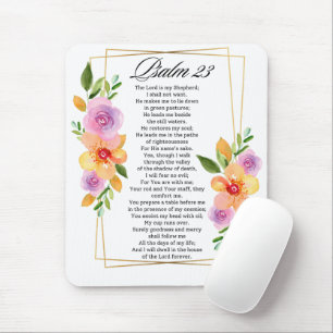 Psalm 23 Floral Geometric Frame Mouse Mat