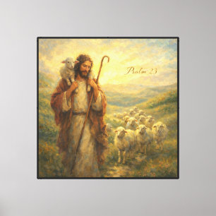 Psalm 23 Good Shepherd Canvas Print