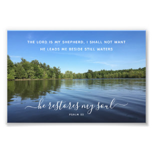 Psalm 23 Inspiring Landscape Photography Photo Print