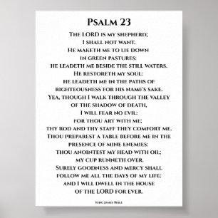 Psalm 23 KJV    Bold Cinzel Font Poster
