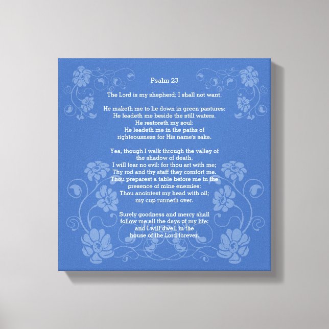 Psalm 23 KJV, Canvas Print (Front)