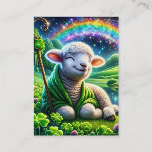 Psalm 23 KJV Cards - Cheerful Lamb (Front)